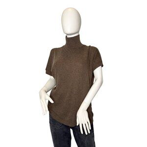 Rick Owens Lillies Size Small Brown Knit Top Short Sleeve